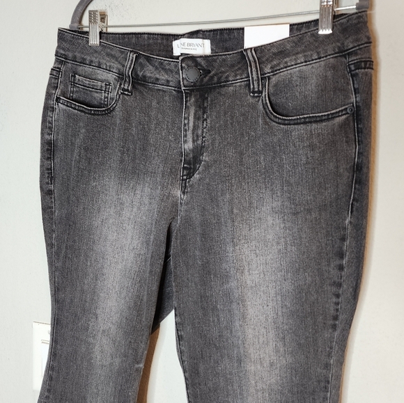 NWT Lane Bryant Pearl Embellished Kick Boot charcoal Super stretch jeans Sz 16P - Picture 11 of 16